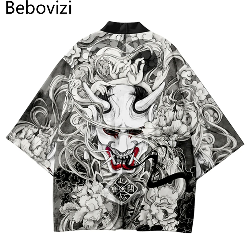 Demon Print Samurai Shirt Clot - Asian Cosplay Anime review and price